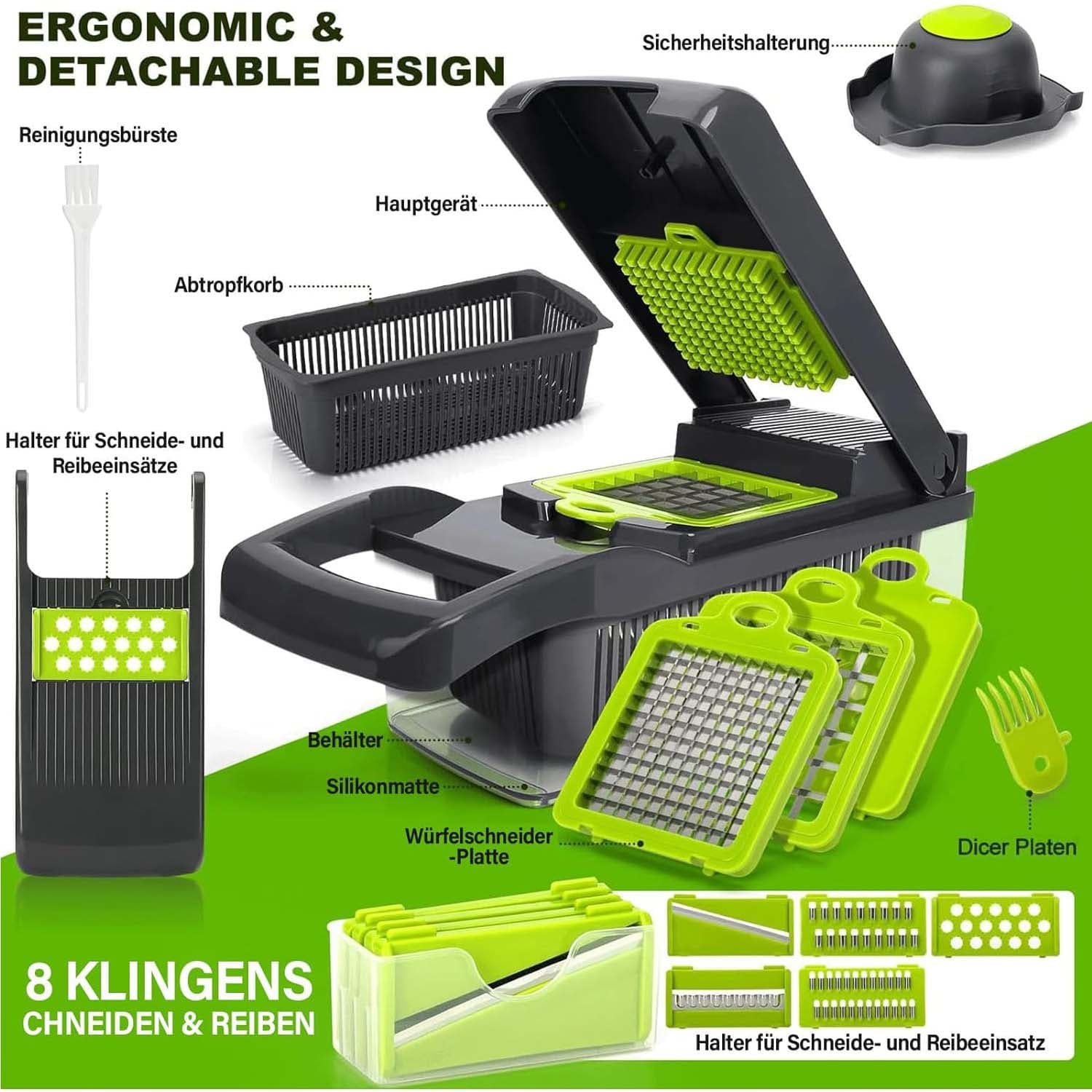 Multi-Function Vegetable Cutter, Kitchen Vegetable Slicer, Potato Grater, Salad Chopper