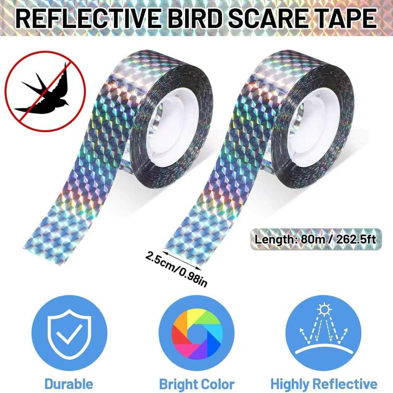 Reflective Bird Repellent Tape Flash Scare Tape for Orchard Rice Field Bird Deterrent