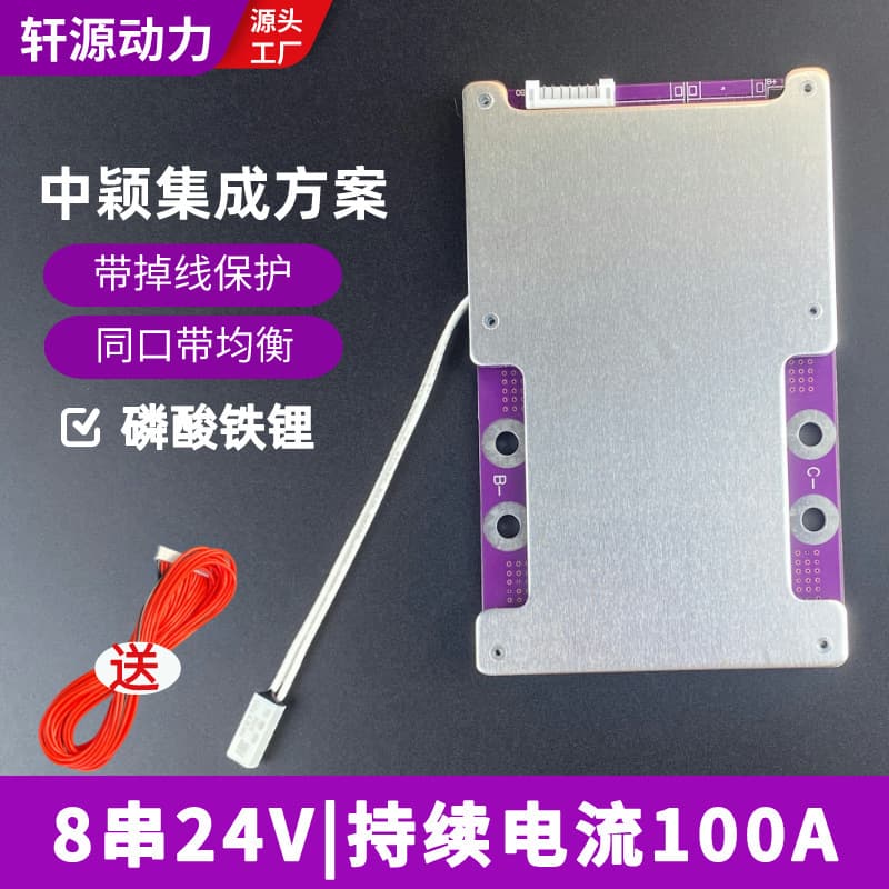 LiFePO4 8S 24V Common Port 100A Lithium Battery Protection Board with Balancing Outdoor Power Supply BMS