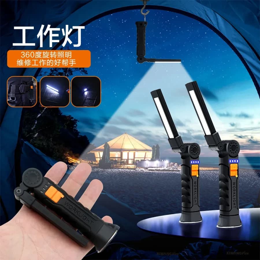 Multifunctional Handheld Work Light High-Power Flashlight Super Bright Magnetic Emergency Light Rotating Portable Car Repair Light