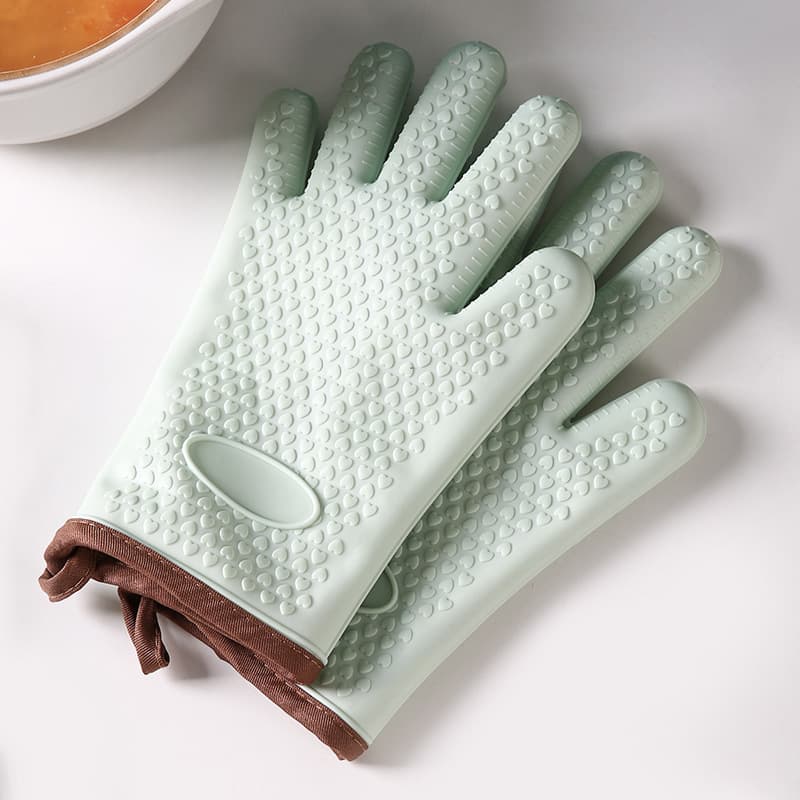 Anti-scald gloves, heat insulation thickened silicone kitchen oven baking high-temperature resistant non-slip heat protection microwave baking cake