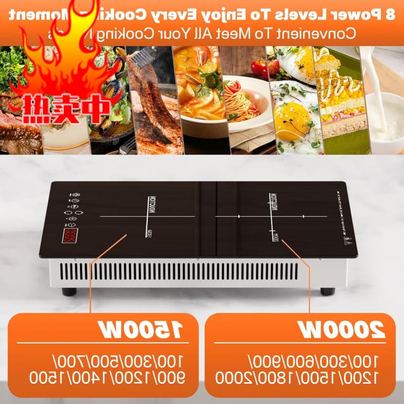 Factory Borrallio Double Induction Hob, with Portable Electric Ring