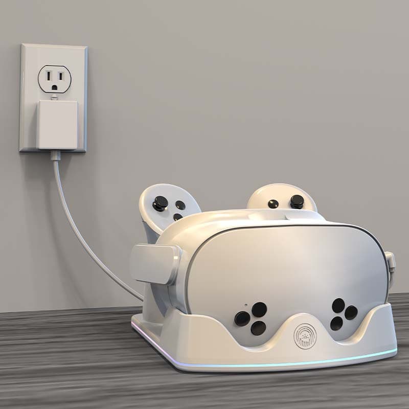 Meta Quest 3S Controller Storage Stand, Universal for Quest 3/Quest 2 VR Headset Charging Dock with LED Light