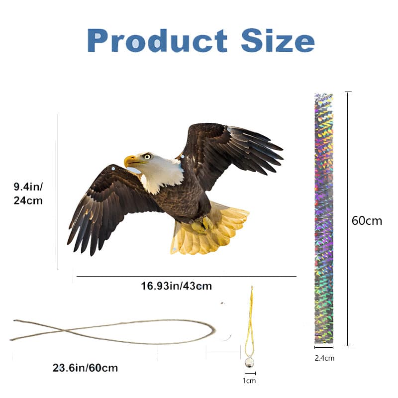 Cross-border Garden Bird Repellent Storm Hawk 2D Acrylic Material Yard Lifelike Craft Hanging Ornament Simulated Animal