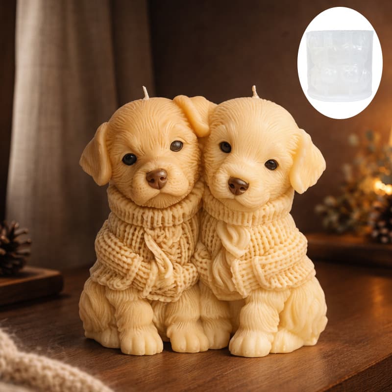 New Puppy Silicone Mold DIY Scented Candle Handmade Soap Mold Cake Decoration Resin Ornament Mold