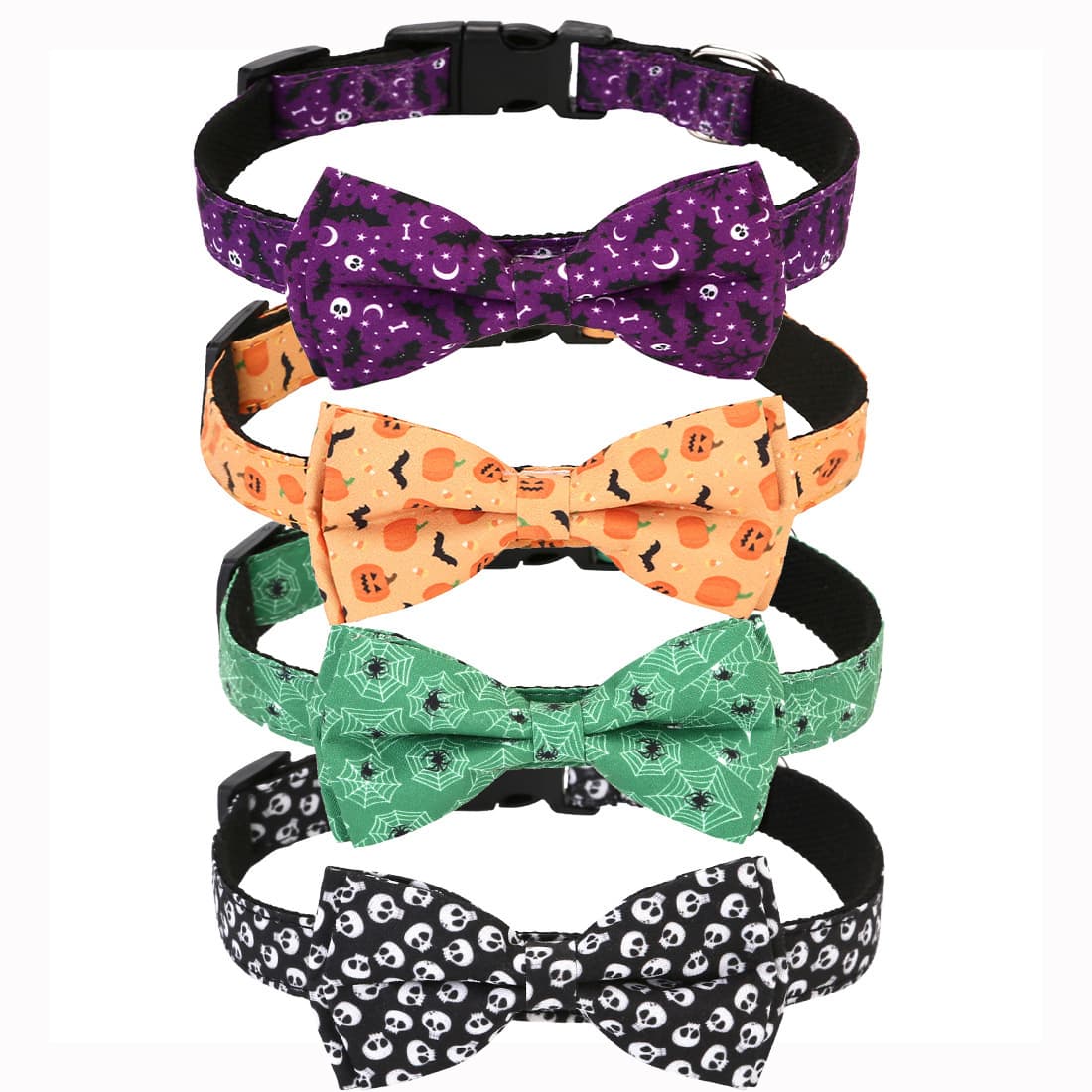 Pet Collar Halloween Detachable Bow Tie Collar Holiday Printed Pattern Dog Necklace Halloween Dog Collar