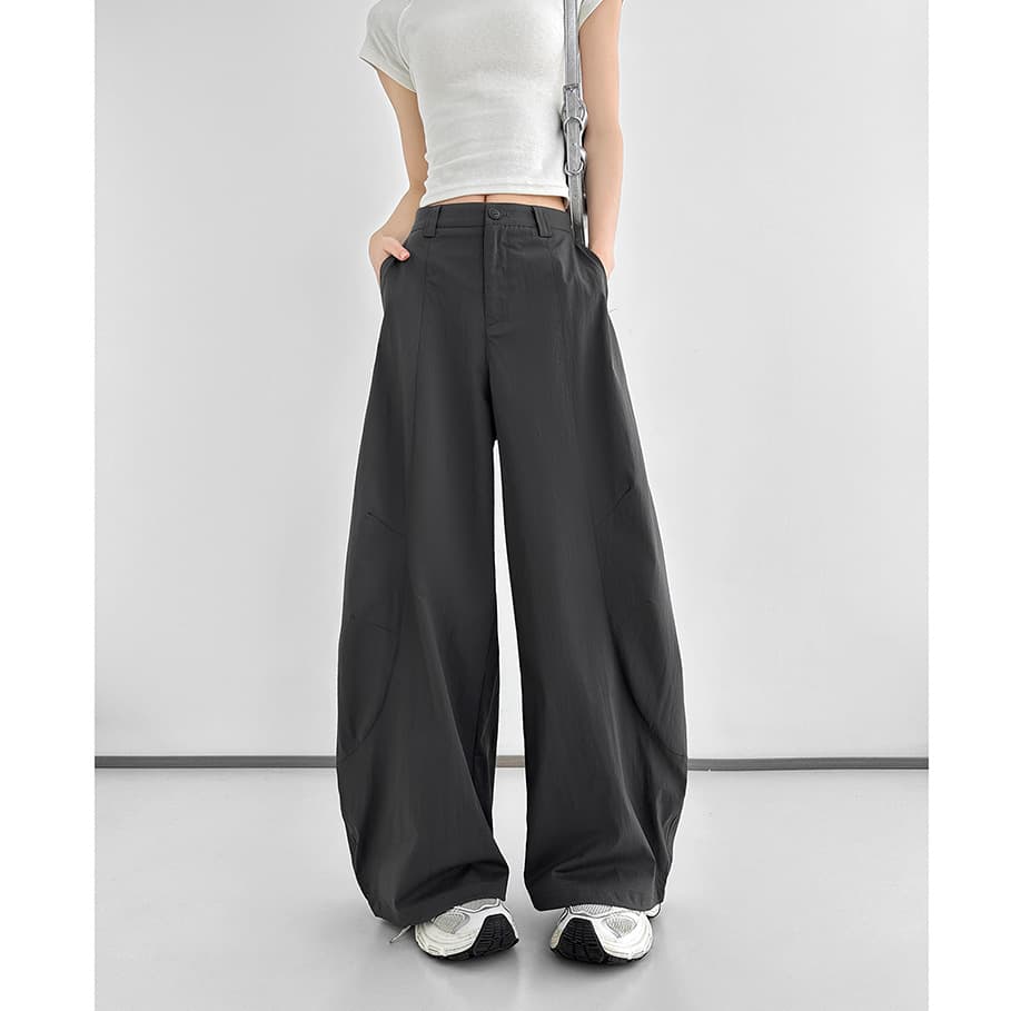 American Style Cargo Pants for Women 2025 Summer New High Waist Slim Loose Straight Casual Pants with Drape Sports Paratrooper Pants