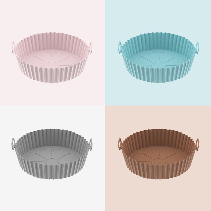 Amazon thick air fryer silicone baking pan Air fryer silicone pot silicone frying pan mat
