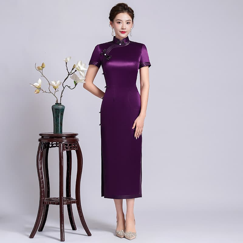 Mother's Wedding Banquet Dress Women Spring Summer 2023 New Noble Mother of the Groom Cheongsam Plus Size Cheongsam Dress