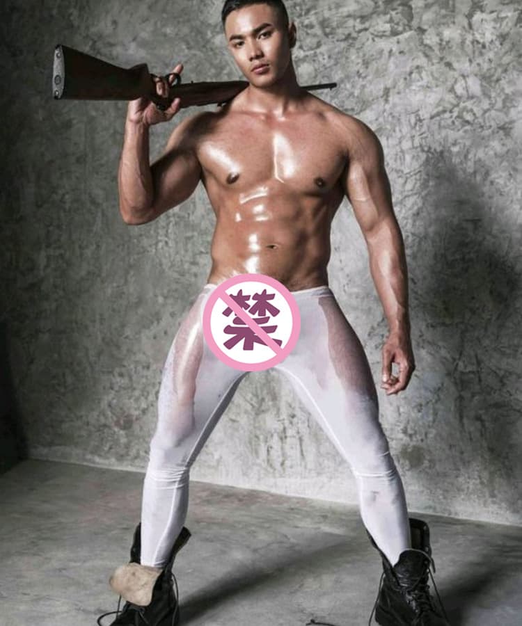 Sexy See-Through Pants European Size Ultra-Thin Ice Silk Men's Home Leisure Pants Transparent Yoga Sports Pants
