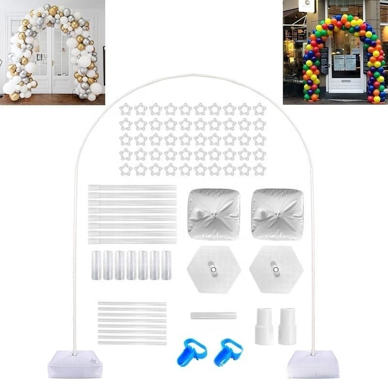 Balloon Arch Bracket with Water-Filled Base 2.4m * 1.8m Curved Door Arch Bracket Wedding Arch