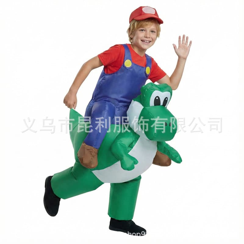 Kids Mary Dinosaur Inflatable Costume Riding Dinosaur Outfit Halloween Funny Prop Adult Festival Party
