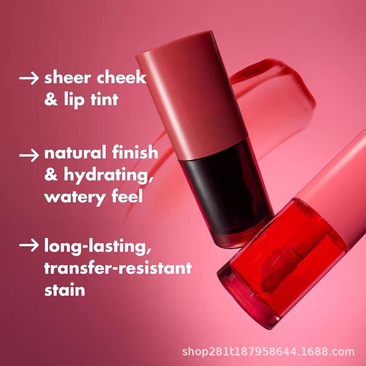 Cross-border Hot Seller CosSkinCosSkin Lip and Cheek Dual-use Lip Stain Blush Lip Glaze Scented Moisturizing Tinted External Use