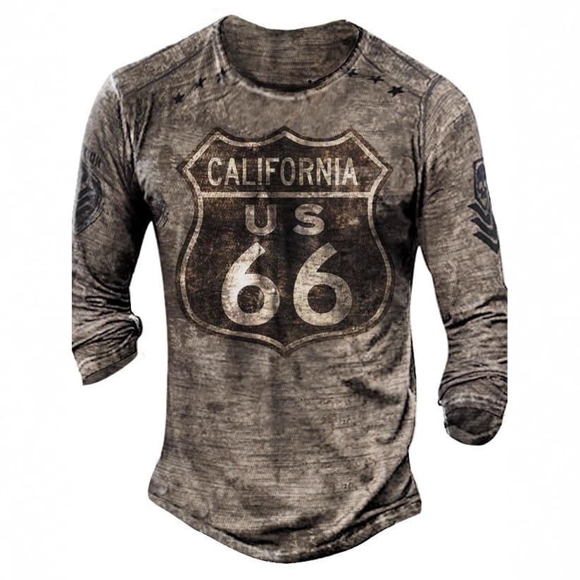 Cross-border European and American new men's long-sleeved 3D digital casual printing popular sports round neck T-shirt