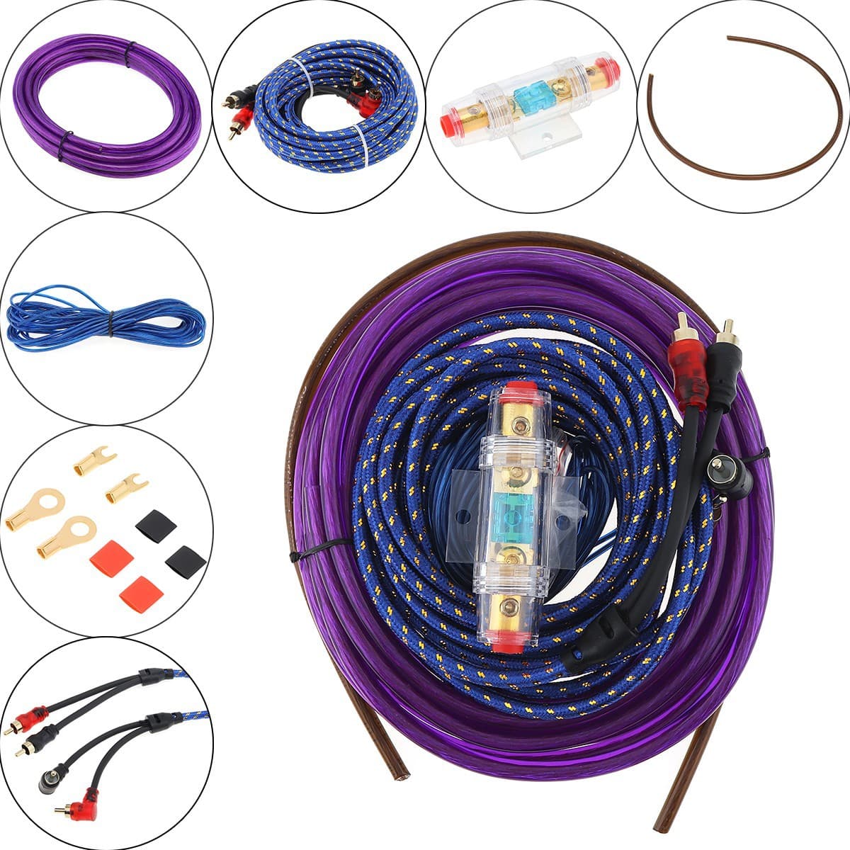 Factory direct supply 8GA subwoofer cable set audio modification set wire 556 car audio amplifier cable set