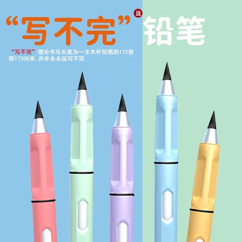 Black Tech No-Sharpening Replaceable Tip Eternal Pencil Student Posture Pen-Style Writing Pencil