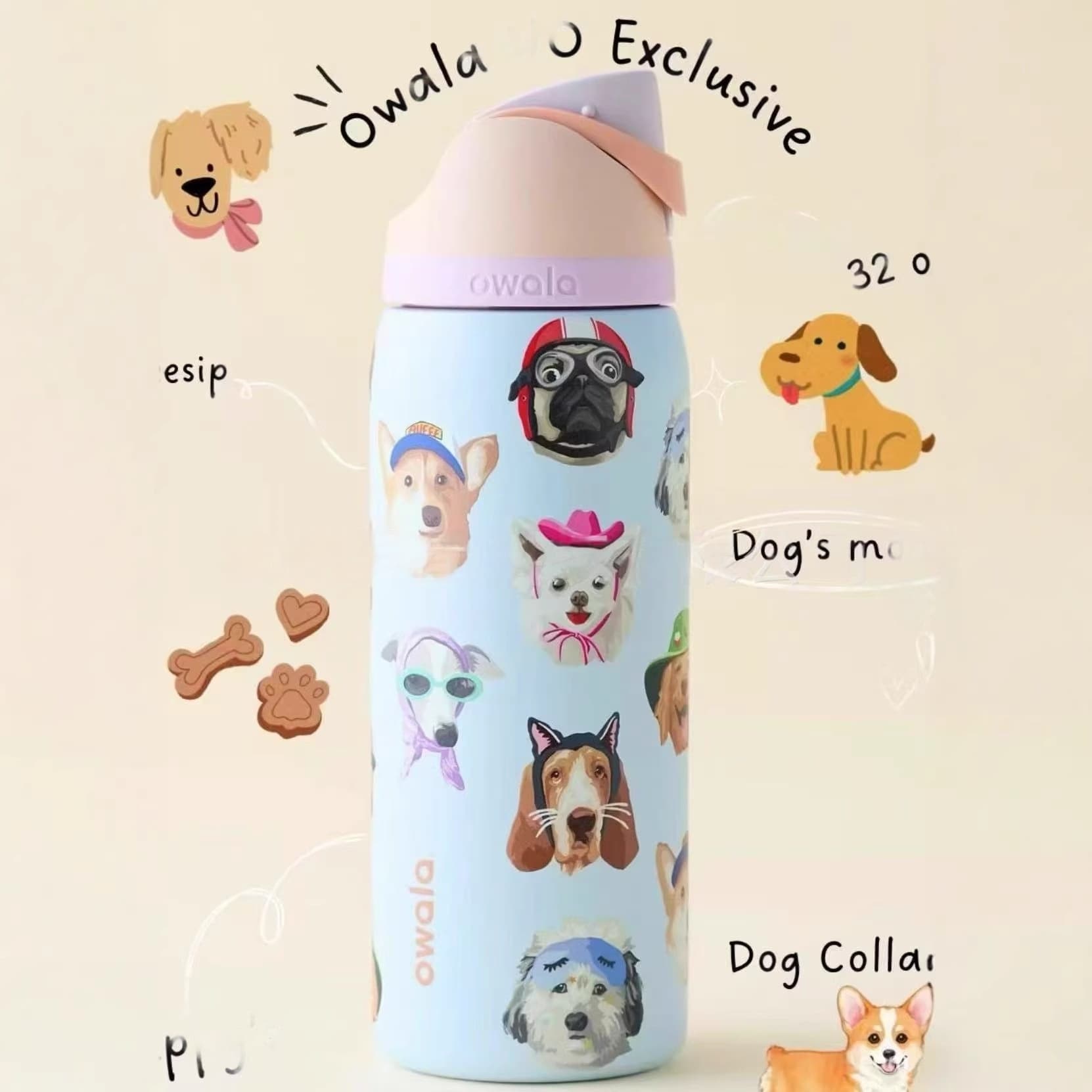 Cross-Border Bestseller Owala Double-Wall Vacuum Fruit Cup Sports Water Bottle Insulated Tumbler with Straw for Students Large Capacity