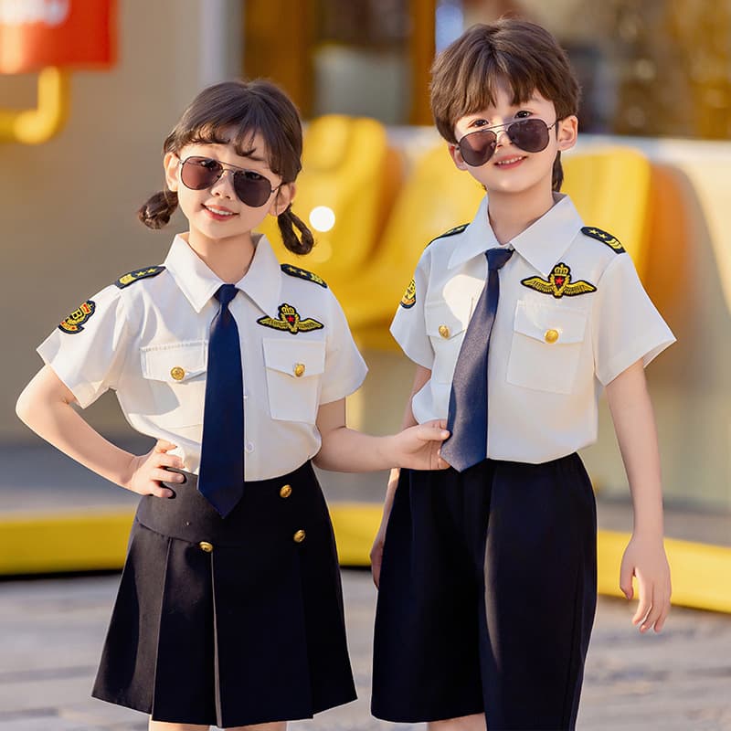 Children's police uniforms, captain uniforms, boys and girls police uniforms, stewardess clothes, navy style pilot costumes