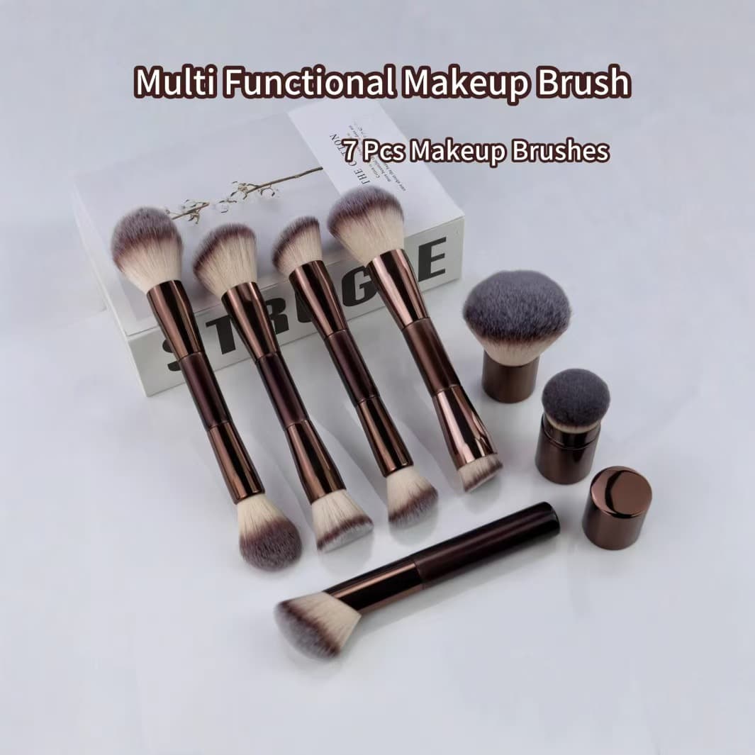 7-Piece Makeup Set Foundation Brush Powder Brush Blush Contour Brush Retractable Brush Setting Makeup Brush Set