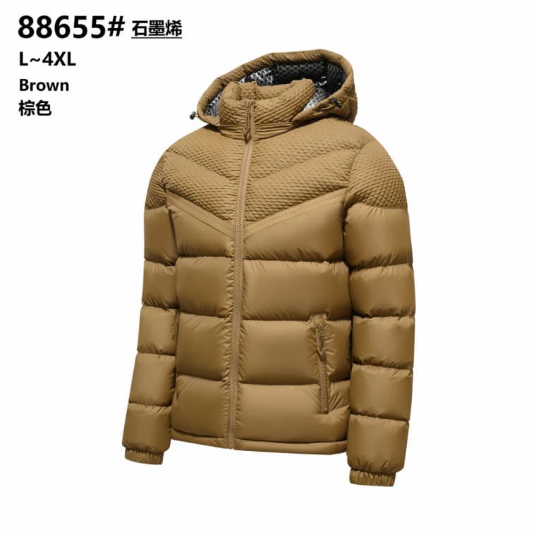 [Cross-Border] New Autumn and Winter Rib Cotton Clothes Men's Lightweight Down Cotton Clothes Hooded Lightweight Cotton Clothes Jacket