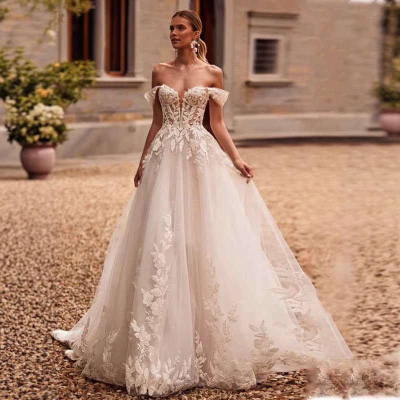 French High-End Forest Style Main Wedding Dress 2026 New Arrival Bride One-Shoulder Slimming Travel Photo Welcome Entrance Gown Light Train