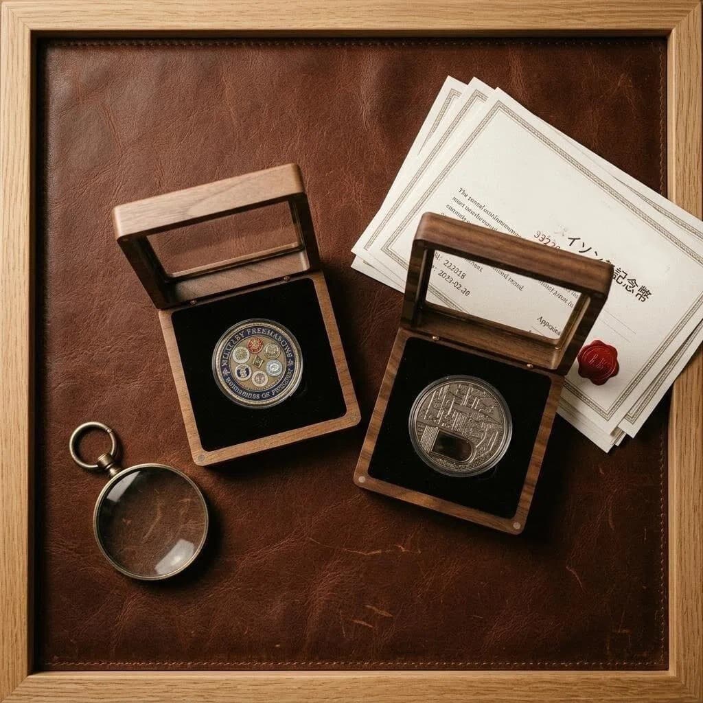 Solid Wood Commemorative Coin Collection Storage Gift Box Walnut Wood Silver Coin Packaging Transparent Flip-Top Gift Box Commemorative Coin Box