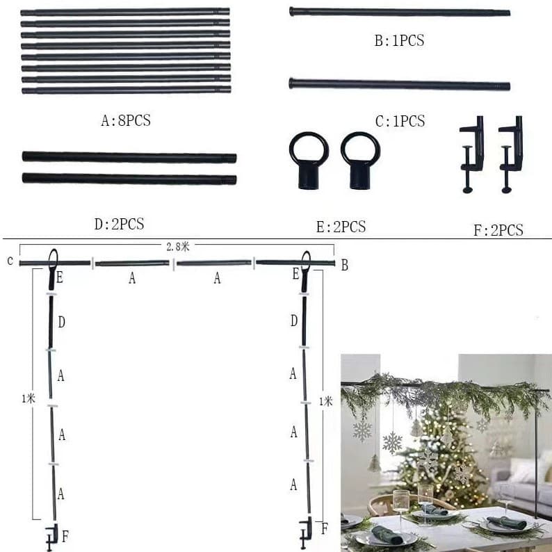 New cross-border hot-selling desktop arch support, birthday party decoration background, adjustable wrought iron arch support.