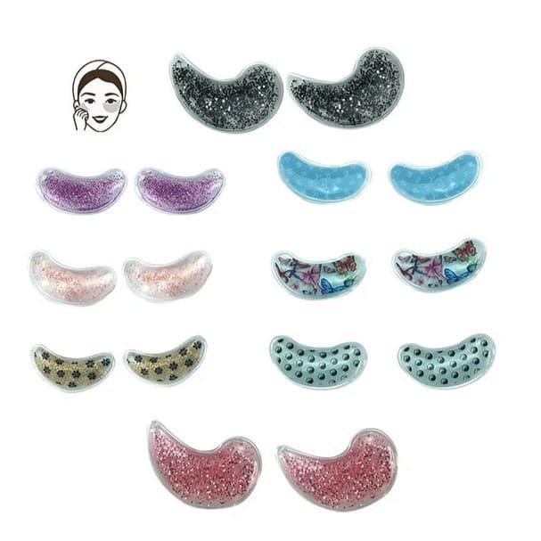Summer Glitter and Sequins Gel Under-Eye Patch for Physical Cooling, Double Eyelid Soothing, Cold/Hot Compress Cool Eye Patch