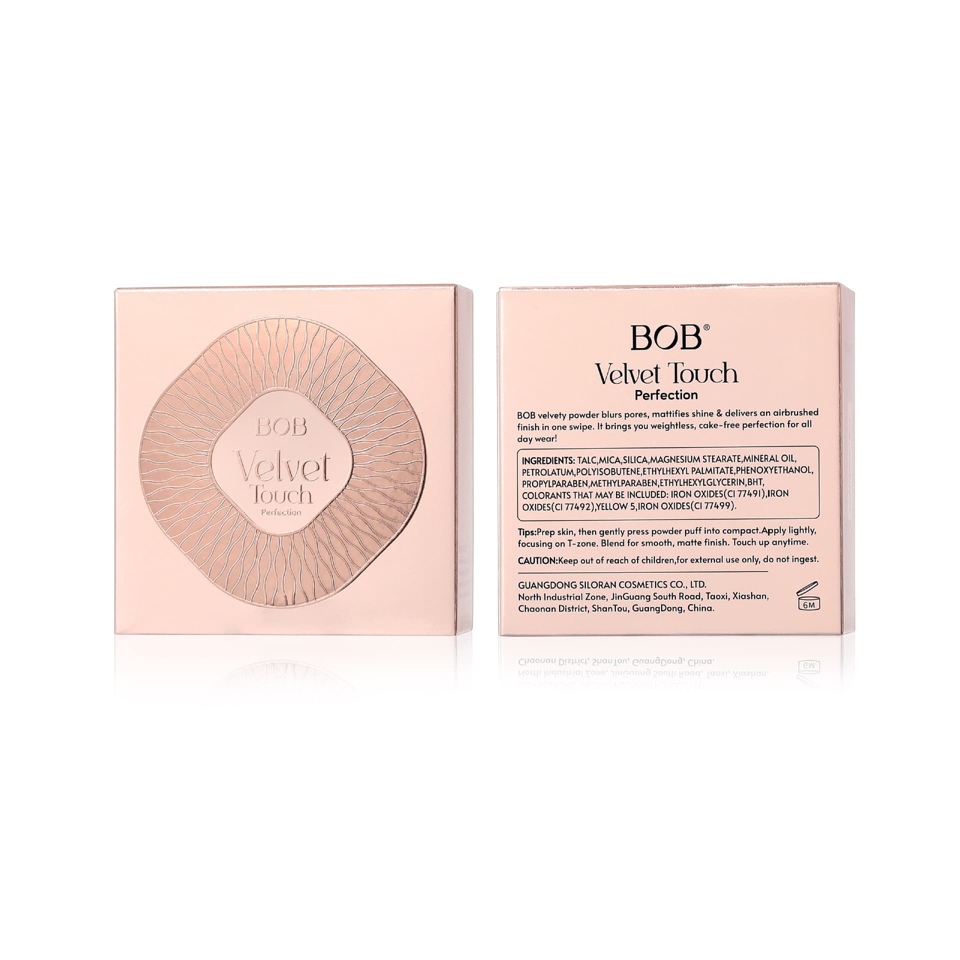 Cross-border BOBB Velvet Soft Focus Powder Cake Concealer Long-lasting Oil Control Fine Non-caking Dual-layer 2-in-1 Setting Powder Cake