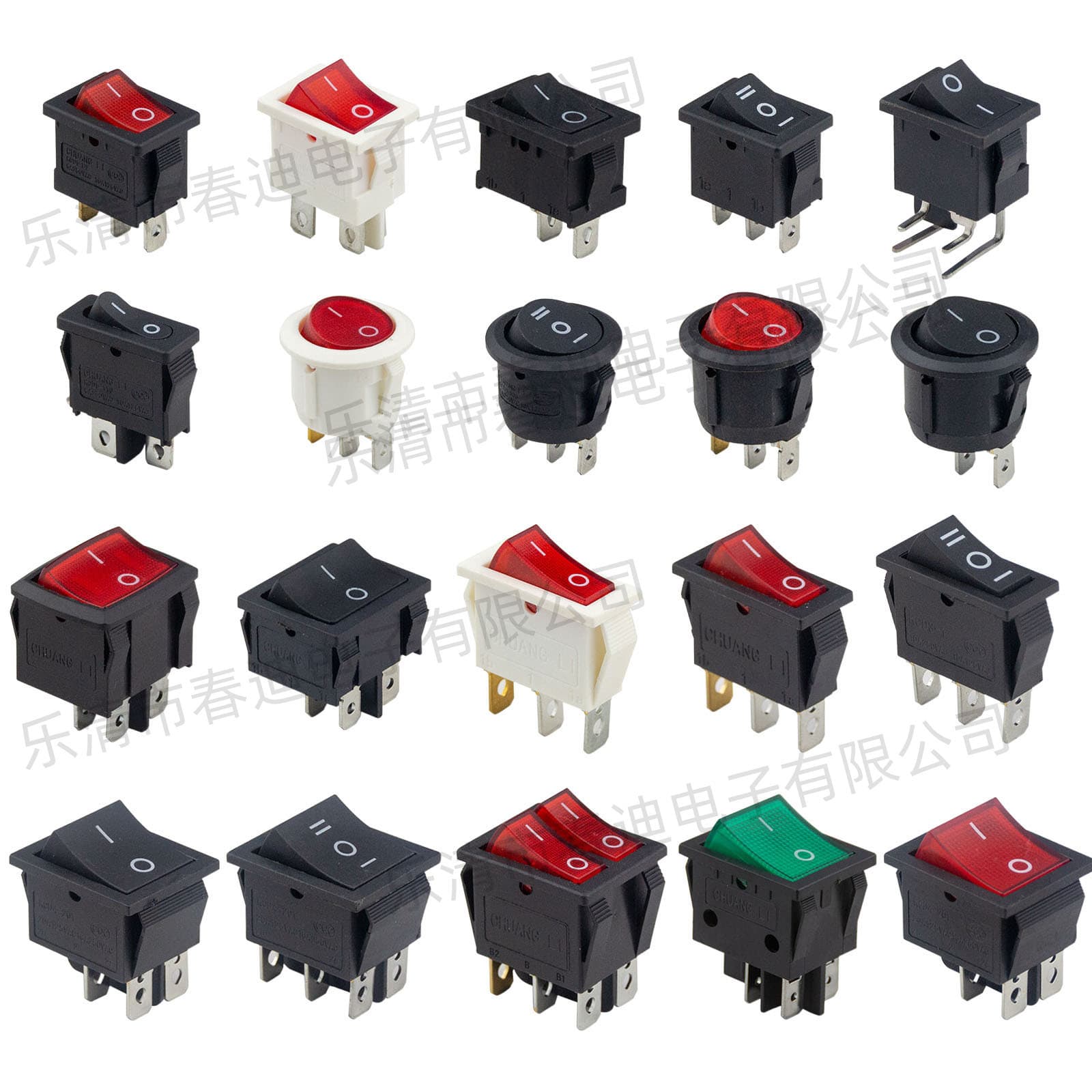 Two-gear three-gear KCD4 rocker switch KCD1 // Kd3 Oval KCD2 reset two three four six feet with light
