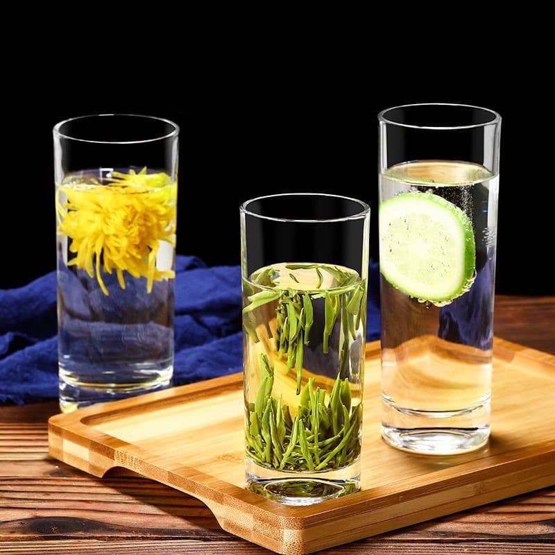 Household Water Cup Milk Cup Juice Cup Thickened Minimalist Straight Transparent Cold Drink Cup Irregular Cup Soda-Lime Glass