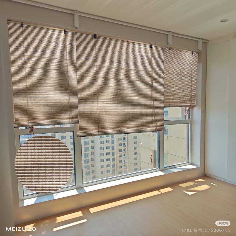Chinese and Japanese Style Blackout Bamboo Blinds Roller Blinds Office Tea Room Partition Decorative Bamboo Curtains Bedroom Adjustable Bamboo Blinds