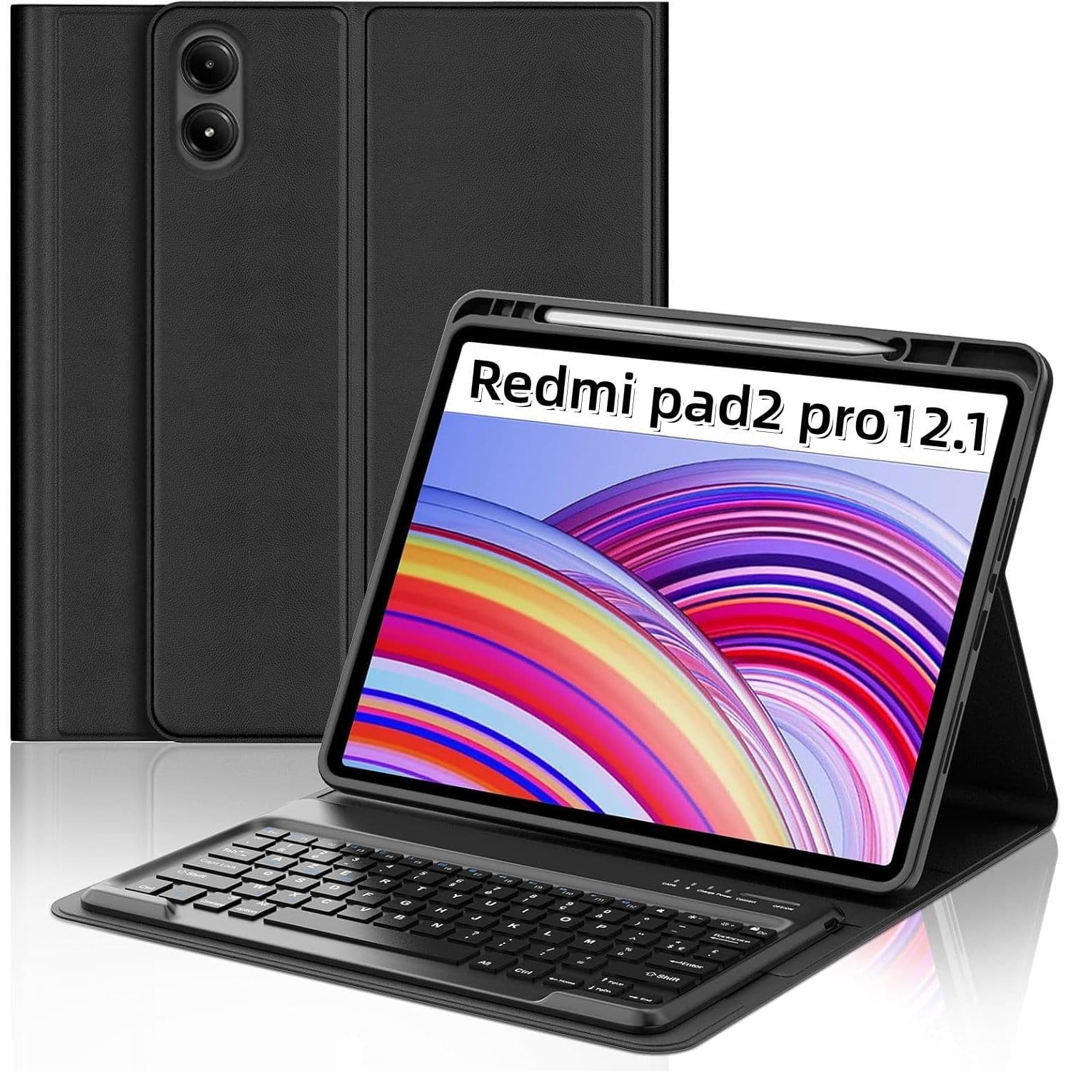 Compatible with 2025 Redmi Redmi Pad 2 Pro 12.1 Tablet Case Xiaomi POCO 12.1 Inch Bluetooth Keyboard