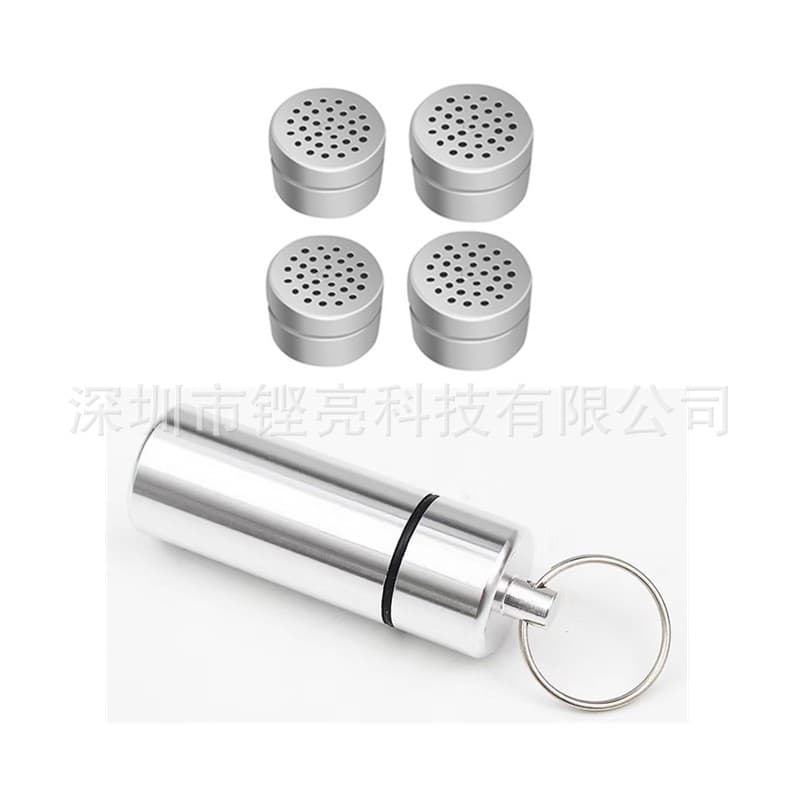 Creative Portable Ashtray with Keychain Sealed Outdoor Travel Cigarette Case Aluminum Small Cigarette Holder for Men
