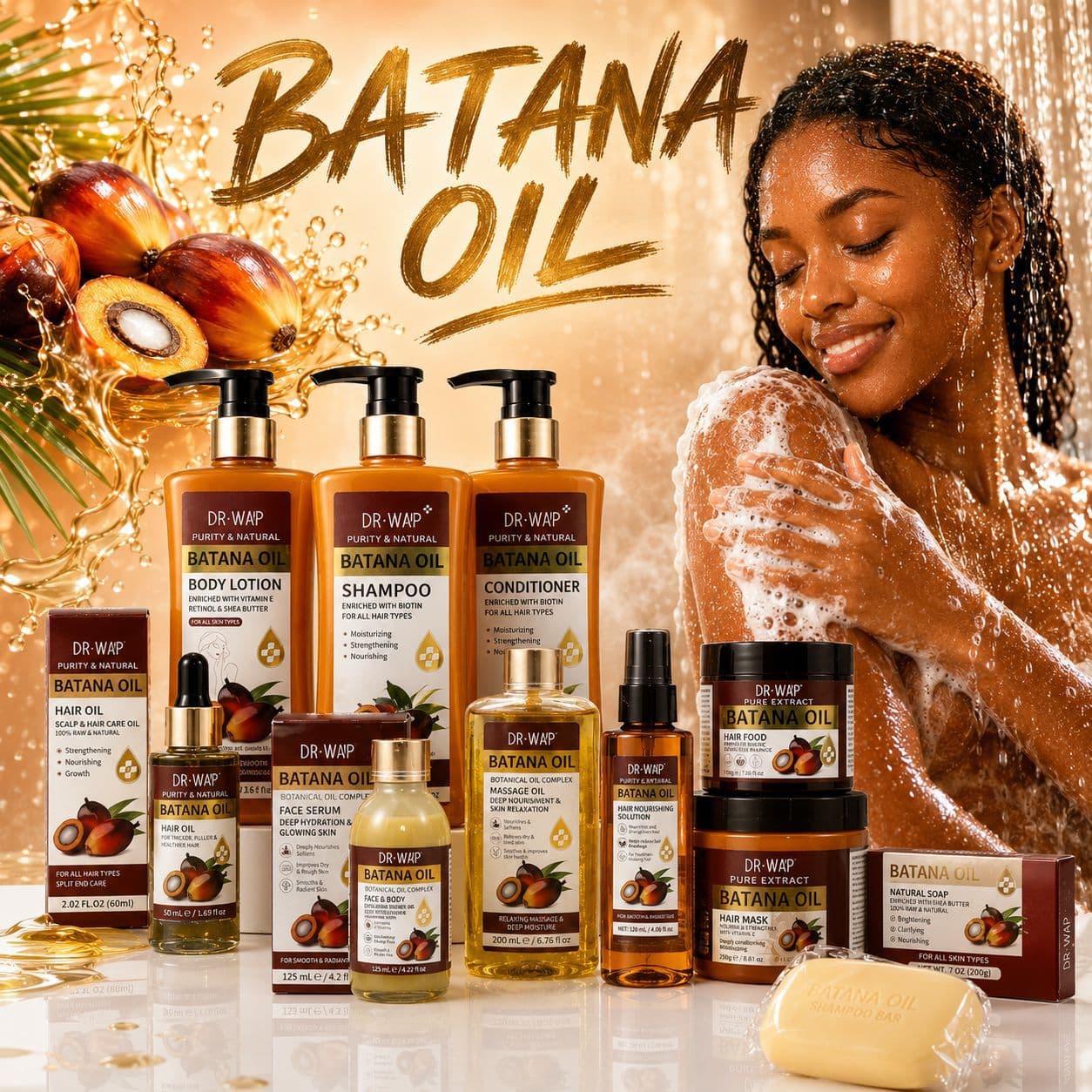 Bataná Oil Essential Oil Hair Care Set Full English Shampoo Refreshing Long-Lasting Fragrance Essential Oil Improves Dryness and Frizz