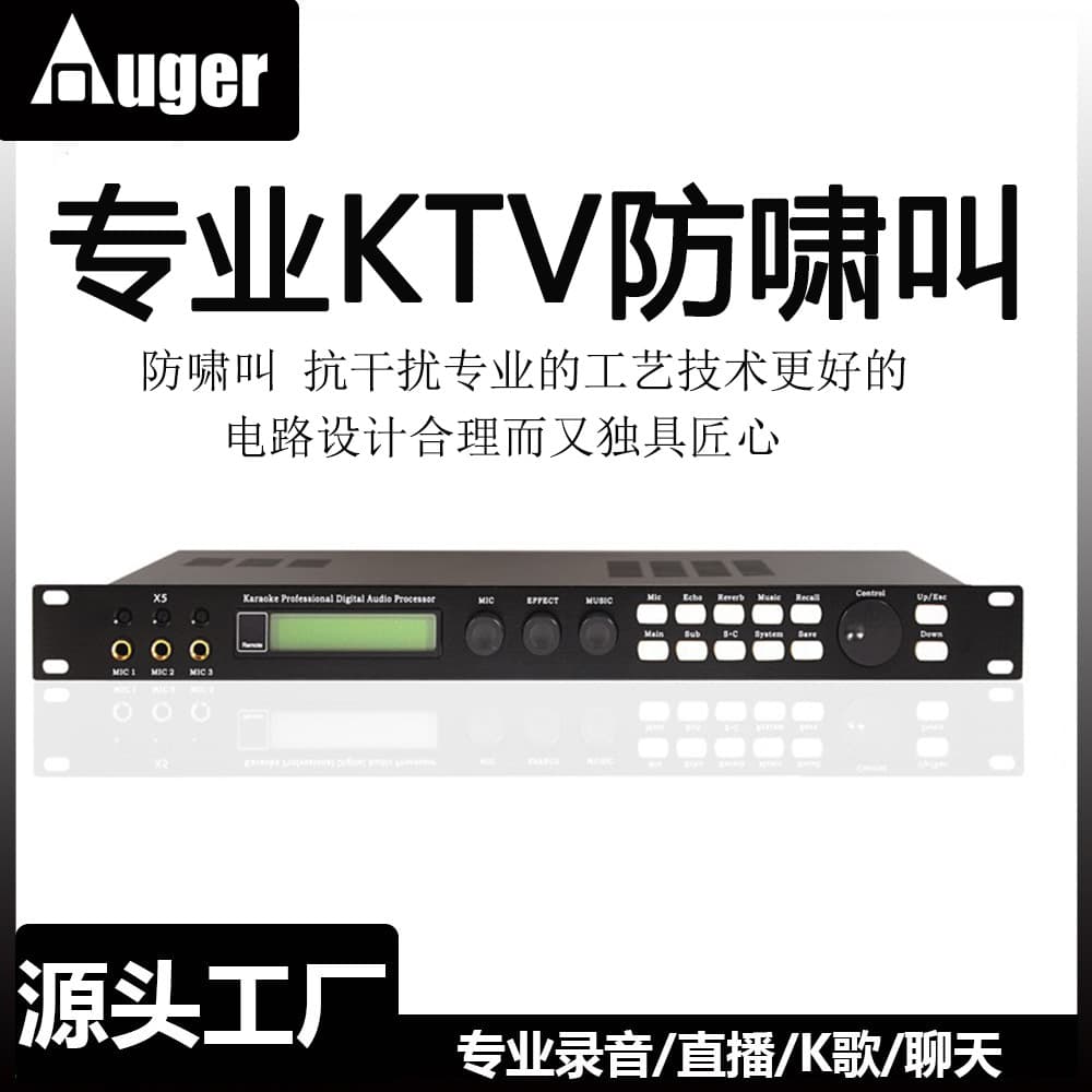 X5 Preamplifier Digital Effects Processor Karaoke Microphone Audio Processor Anti-Howling Equalizer Reverb