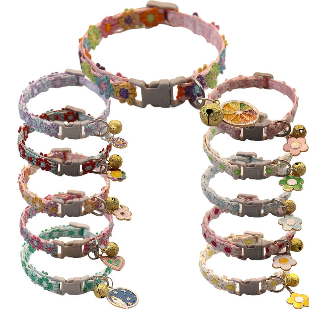 Creative Fruit Flower Heart Pendant Bell Collar for Pets Cats Dogs Wholesale