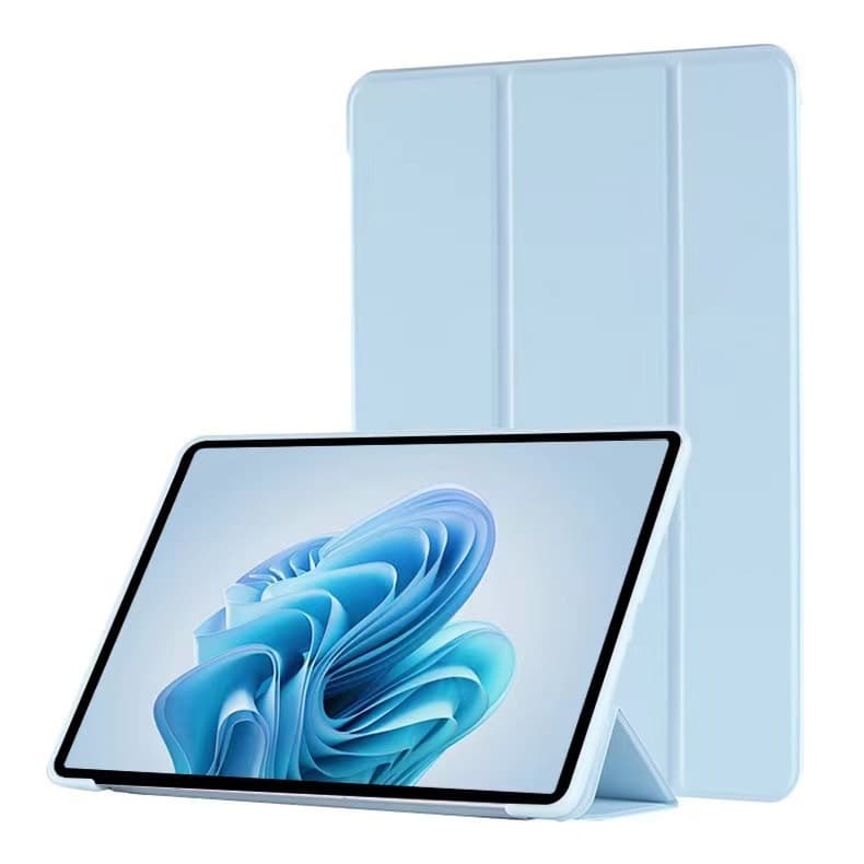 Compatible with Samsung Tab A8, A9 Plus, S9 FE, T500, T505, T507, T220, T225, S8, S7, S9, S10FE, S10FE+ Case Cover Tri-fold TPU Soft Shell