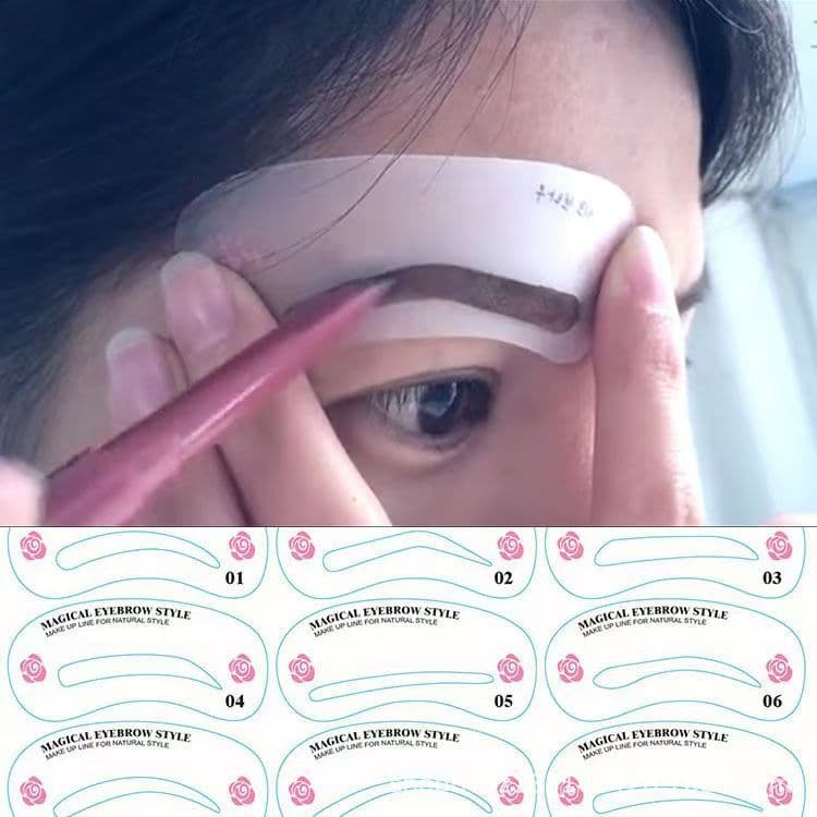 24 Styles Eyebrow Stencil Card Eyebrow Template Drawing Tool One-Stroke Natural Eyebrow Stencil Korean Reusable Eyebrow Template