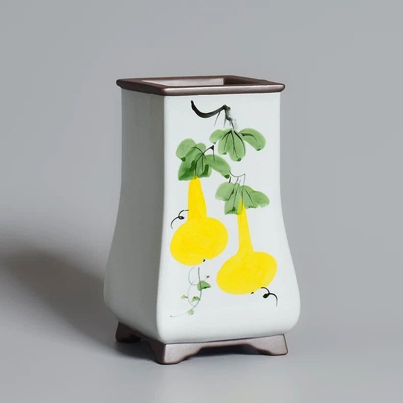 Orchid pot ceramic square tall large orchid special old pile cliff pile bonsai pot landscaping hand-painted home
