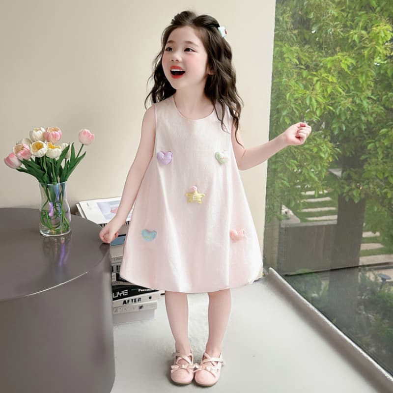 Girls summer vest dress 2026 new little girl style summer dress sleeveless bud princess cotton skirt