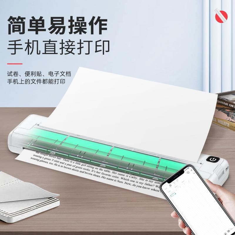 A4 Inkless Printer Portable Home Small Smart Inkless Mini Thermal Mistake and Test Paper Printer for Cross-border