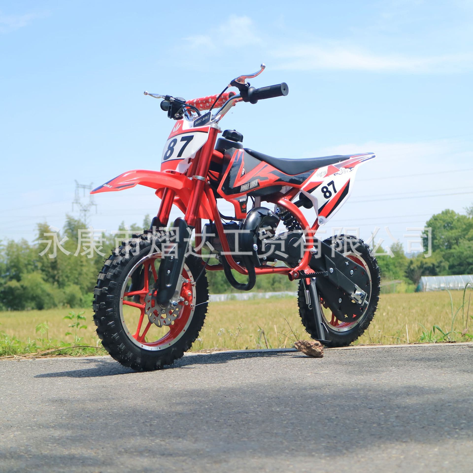 Qishiju KTM 2-Stroke 49CC Mini Off-Road Kids Track All-Terrain Small Motorcycle Dirt Bike for Adults