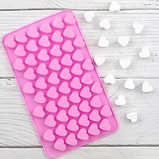 Cross-Border 55-Cavity Heart Silicone Cake Baking Mold High Temperature Resistant Easy Release Wax Seal Mold