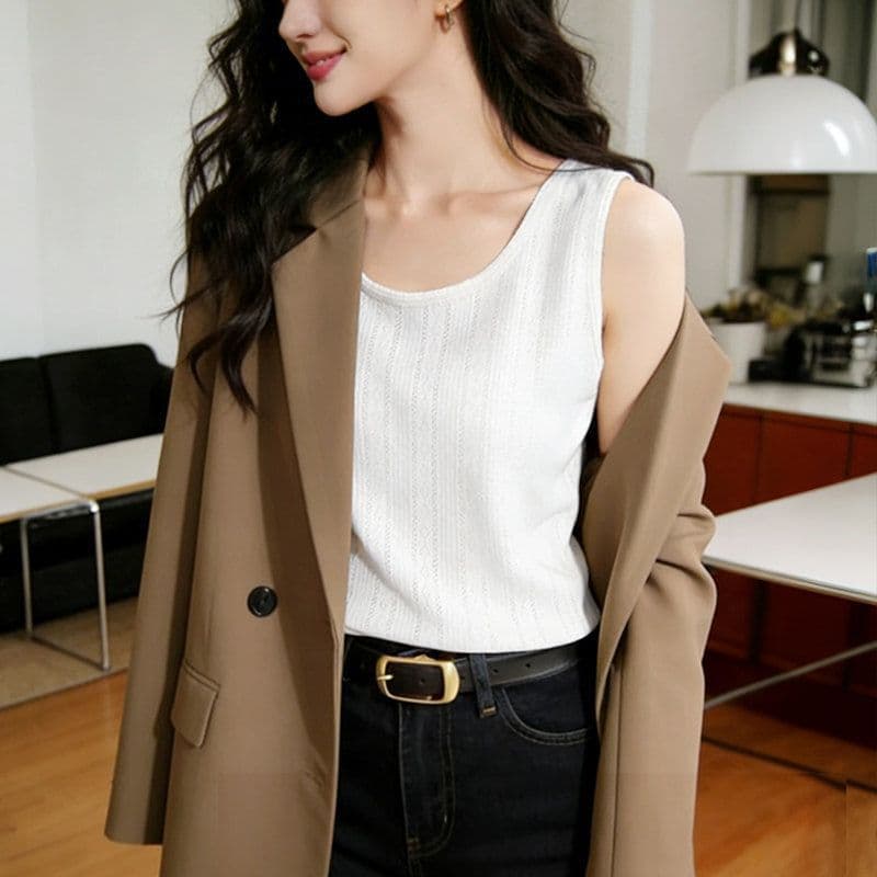 Loose Casual Camisole Women's Belly Covering 2026 Spring and Summer New Thin Style Covering Flesh and Slimming Versatile Bottoming Top