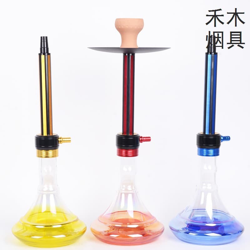 New cross-border hot-selling medium-sized aluminum alloy single-tube Arabic hookah shisha