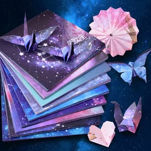 Starry Sky Origami Colored Paper for Children's Handcrafts, Glow-in-the-Dark, Pearlescent, Double-Sided Printed Paper, Wholesale