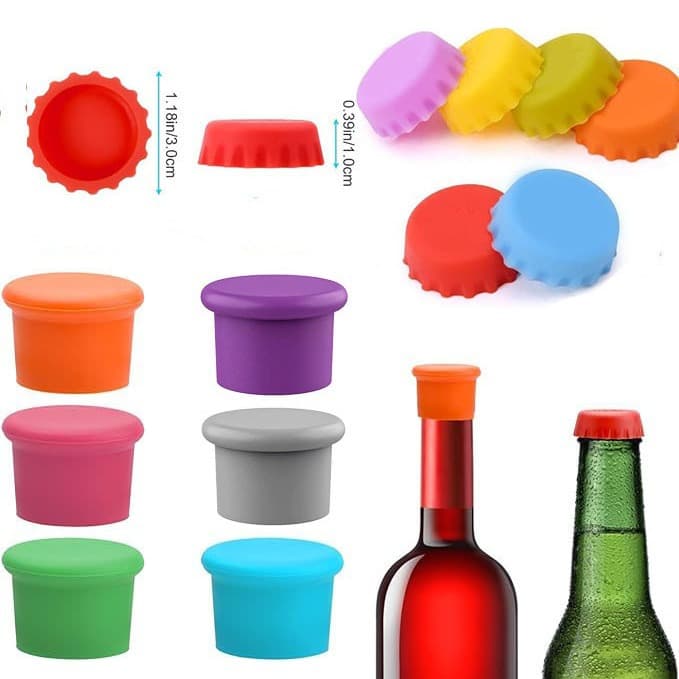 Silicone Wine Bottle Stopper, Silicone Red Wine Bottle Cap, Candy Colors Reusable Fresh-Keeping Cover, Sealed Beer Bottle Cap