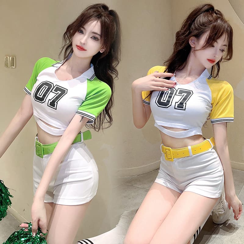 Football cheerleader outfit, youthful and energetic cheerleading suit, adult jazz dance performance costume