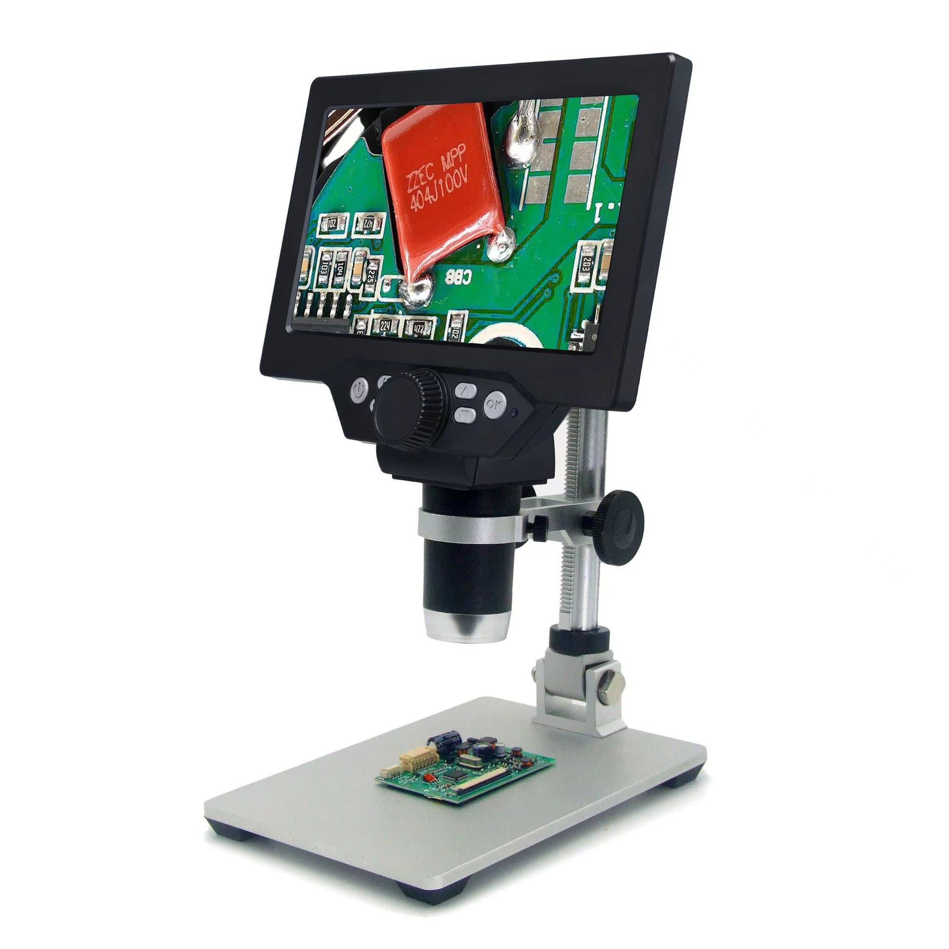 High Definition 7 Inch Digital Microscope 1200 times Magnification Metal Stand 8 LED Lights Factory Direct Sale Electronic Microscope